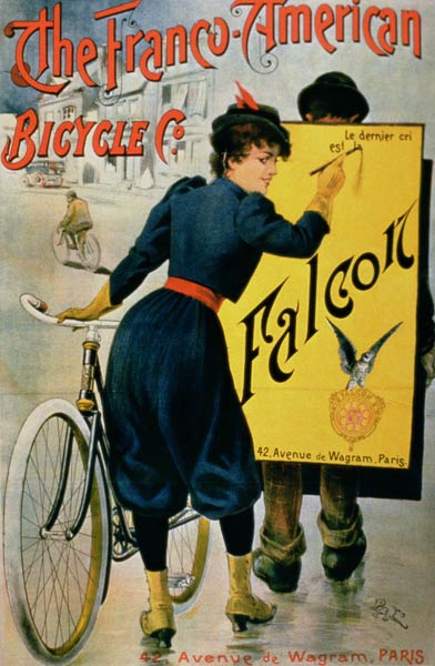 Poster advertising 'The Franco-American - French School en reproducción  impresa o copia al óleo sobre lienzo.