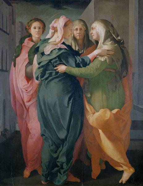 The Visitation - Pontormo en reproducción impresa o copia al óleo sobre  lienzo.