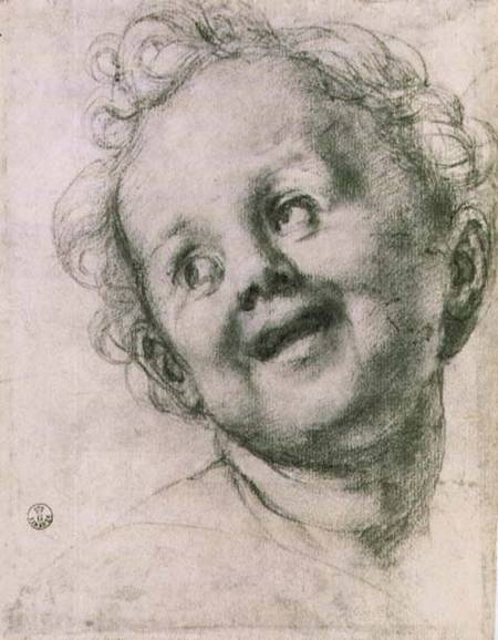 Study of a putto for the 'Holy Family with Saints' (Pucci altarpiece) in the Church of San Michele V de Pontormo,Jacopo Carucci da