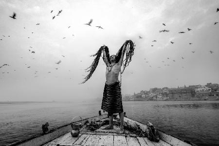 Devotee in Varanasi