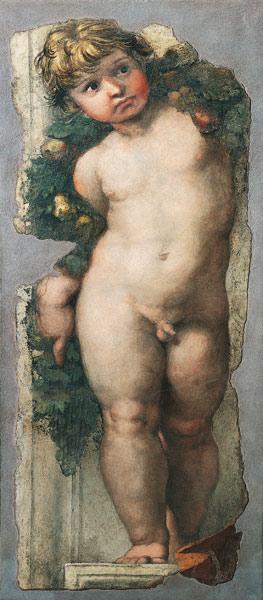 Putto with Festoon (fresco fragment)