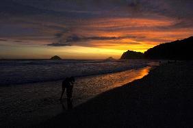 Abendstimmung am Atlantik-Strand von Camburi