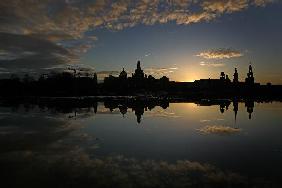 Dresden - Sonnenuntergang am Elbufer