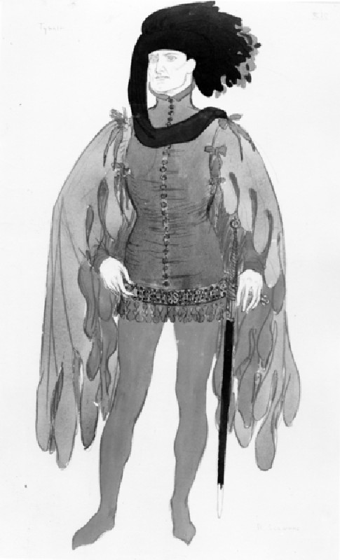 Costume design for Tybalt in Romeo and Juliet (pen, ink & wash on paper) de Randolph Schwabe