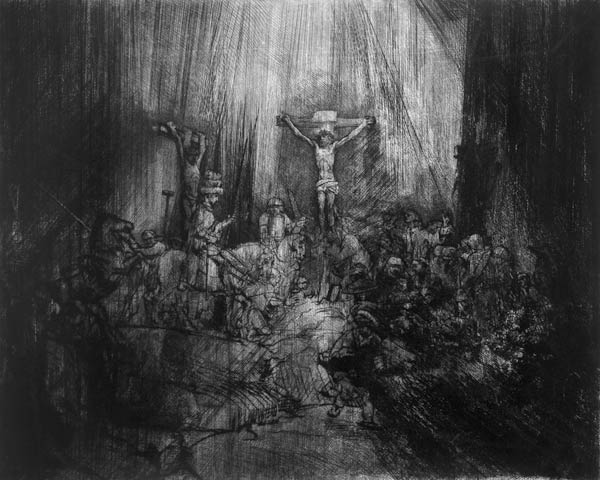 Die drei Kreuze de Rembrandt van Rijn
