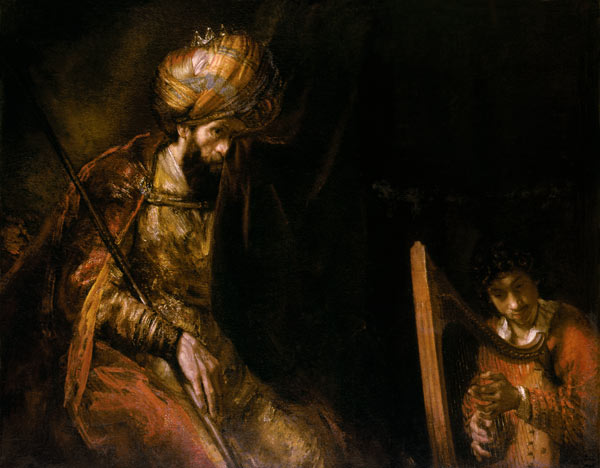 David plays in front of Saul de Rembrandt van Rijn