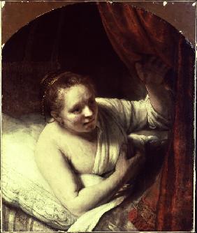 Rembrandt, Junge Frau im Bett