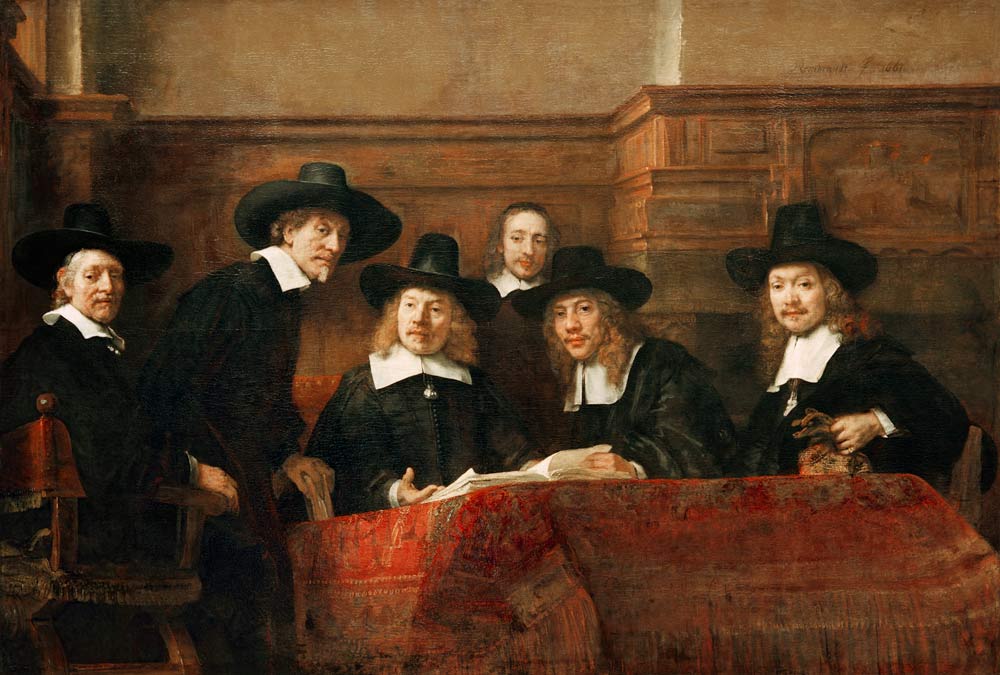 The abbots of the cloth dyer guild de Rembrandt van Rijn