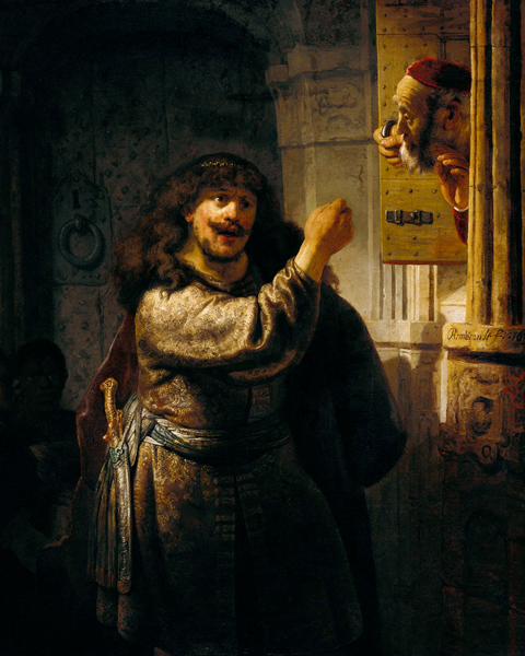 Samson threatened his father-in-law de Rembrandt van Rijn