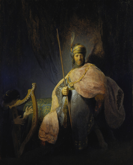 David Playing the Harp in front of Saul de Rembrandt van Rijn