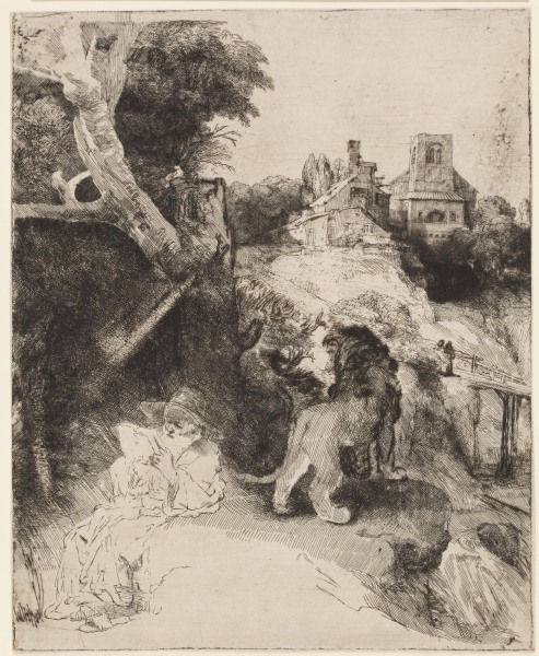 St. Jerome in an Italian Landscape de Rembrandt van Rijn