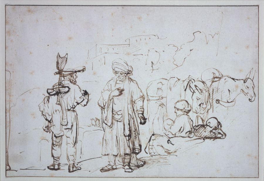 Der Levite mit dem Mann aus Gibeah de Rembrandt van Rijn