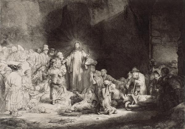 Christ healing the sick (The Hundred Guilder Print) de Rembrandt van Rijn