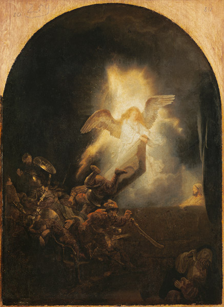 Resurrección de Cristo - Rembrandt van Rijn en reproducción impresa o copia  al óleo sobre lienzo.