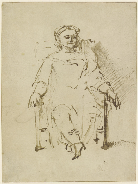 Sitting woman de Rembrandt van Rijn