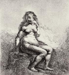 Seated nude woman