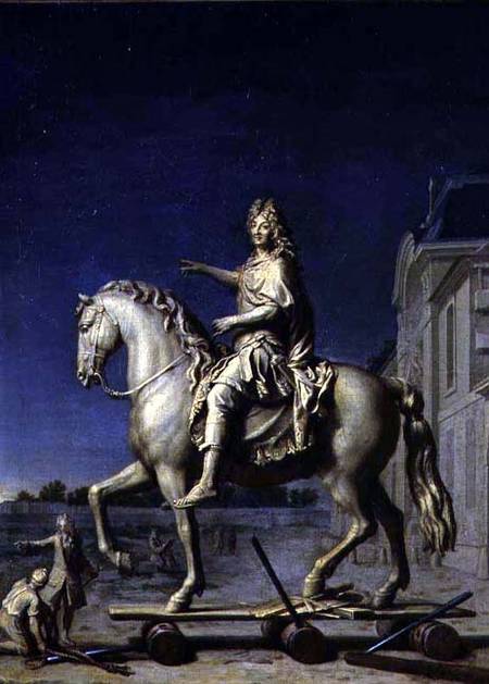 Transporting the Equestrian Statue of Louis XIV to the Place Vendome in 1699 de Rene Antoine Houasse
