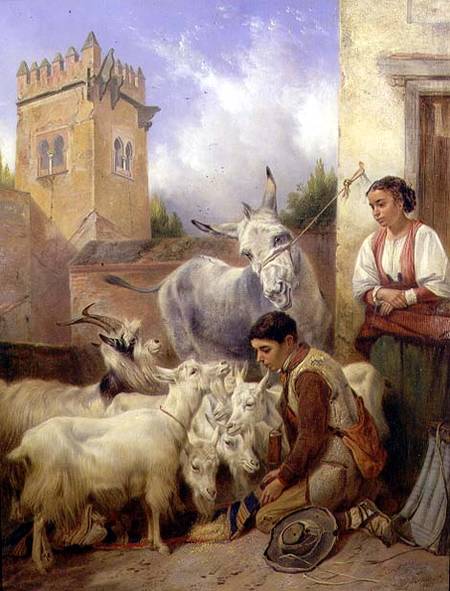 Feeding Goats in the Alhambra de Richard Ansdell
