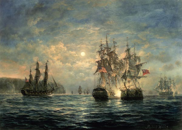 Engagement Between the "Bonhomme Richard" and the "Serapis" off Flamborough Head, 1779  de Richard  Willis