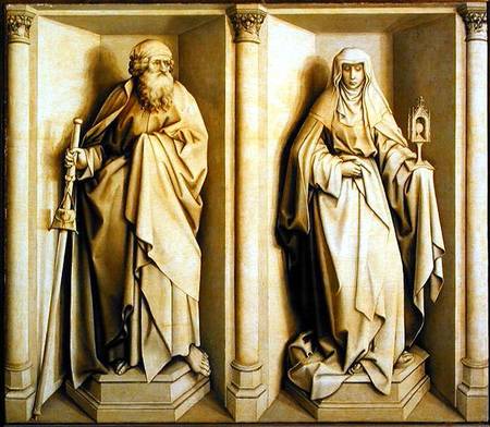 St. James the Great and St. Clare, predella panel from The Nuptials of the Virgin de Robert Campin