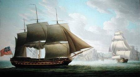 East Indiaman 'Cirencester' off St. Helena de Robert Dodd