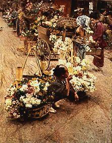 On the flower market in Tokyo.