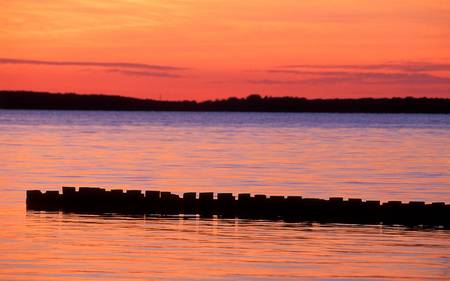 Stimmungsvoller Sonnenuntergang in Litzow-Rügen