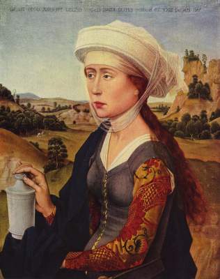 Braquealtar, right wing, Maria Magdalena de Rogier van der Weyden