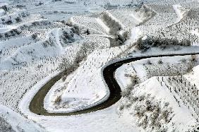 Schneedecke über dem Kaiserstuhl