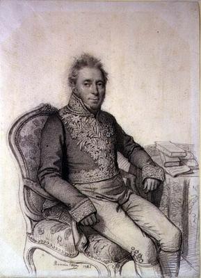 Portrait of an Officer of the Legion d'Honneur, 1842 (pencil on paper) de Romain Cazes