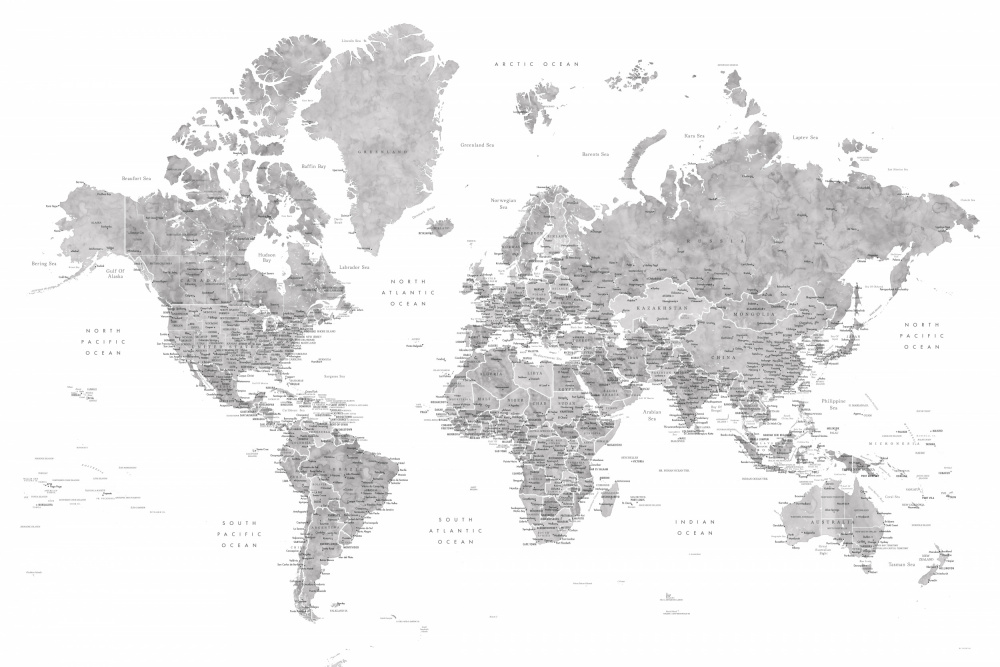 Detailed world map with cities, Jimmy de Rosana Laiz Blursbyai