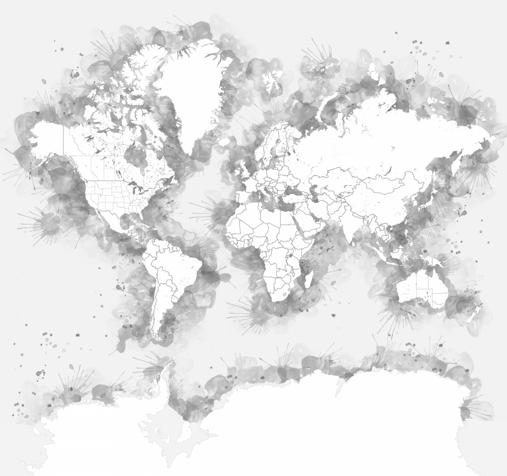 Louiss world map silhouette de Rosana Laiz Blursbyai