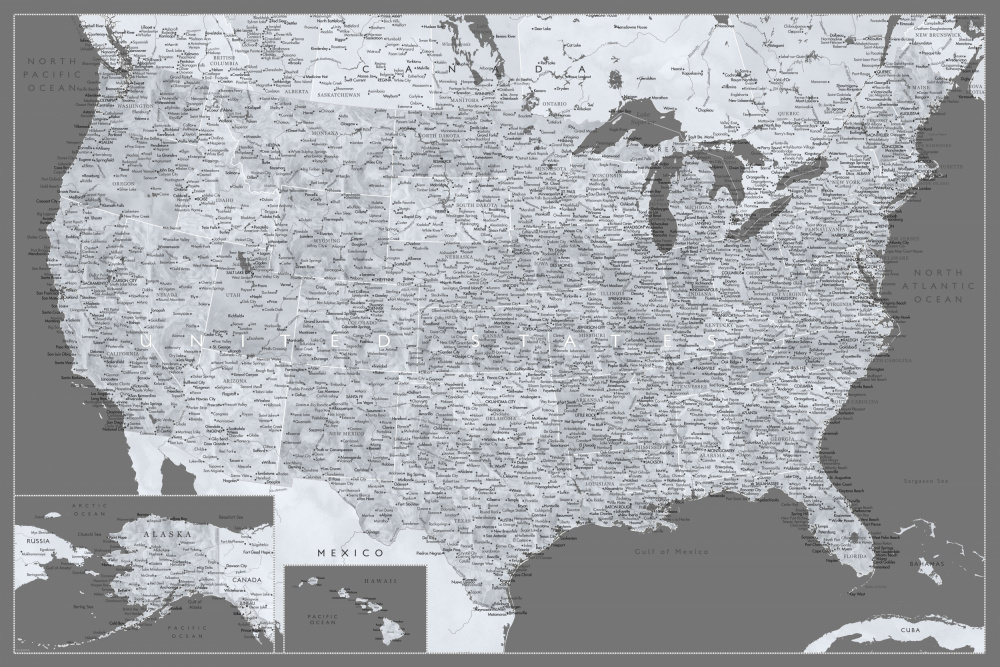 Highly detailed map of the United States, Paolo de Rosana Laiz Blursbyai