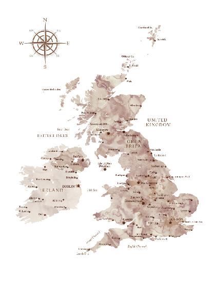 Taupe map of the United Kingdom