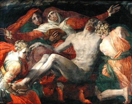Pieta - Rosso Fiorentino en reproducción impresa o copia al óleo sobre  lienzo.