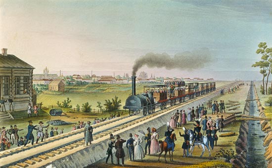 Die Eröffnung der Eisenbahn von St. Petersburg nach Pawlowsk de Russischer Meister