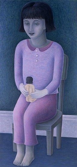 Girl and Doll, 2003 (oil on canvas)  de Ruth  Addinall