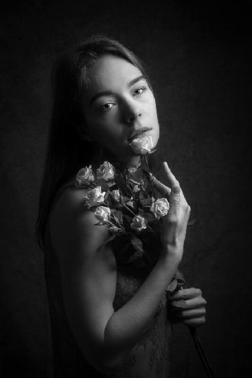 portrait with roses