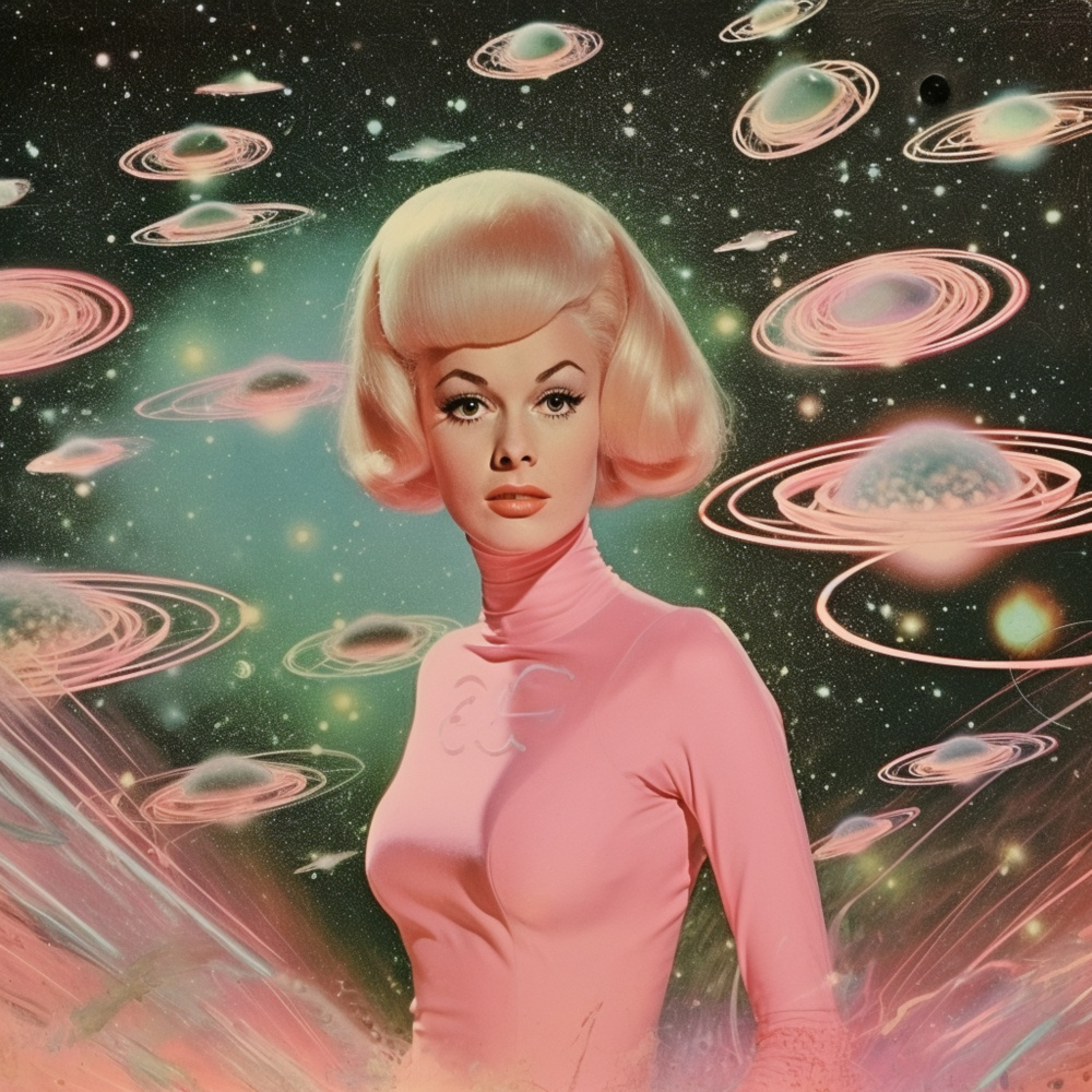 Atomic Age Space Babe Collage Art de Samantha Hearn
