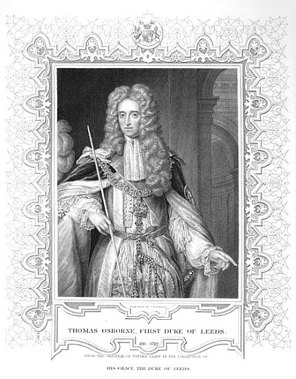 Portrait of Thomas Osborne, engraving de Samuel Freeman
