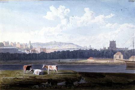 View Across the Floating Harbour, with St. George's, Brandon Hill, the Cathedral de Samuel R.W.S. Jackson
