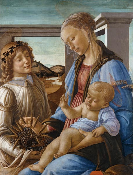 Madonna and Child with Angel (Madonna dell'Eucarestia) de Sandro Botticelli