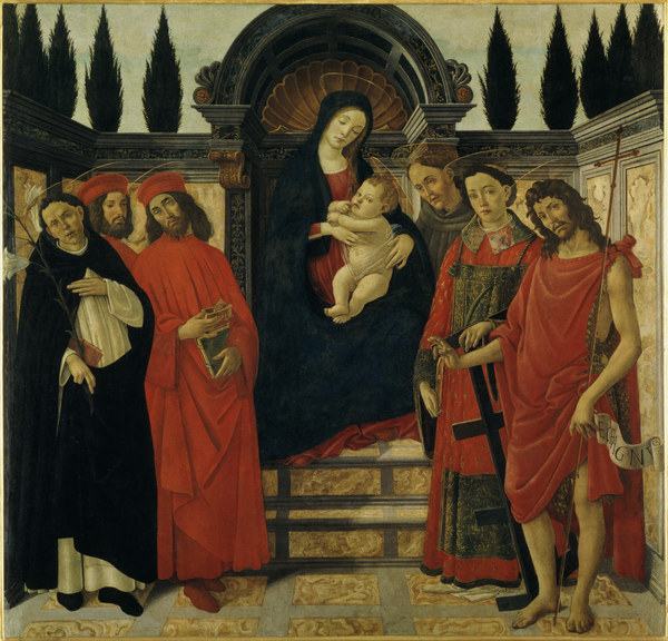 Botticelli-Workshop / Madonna w.Saints de Sandro Botticelli