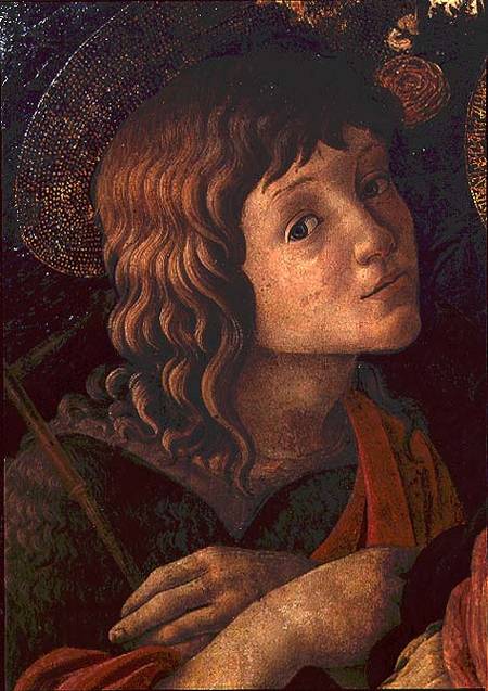 Madonna and Child with St. John the Baptist, detail of the young saint de Sandro Botticelli