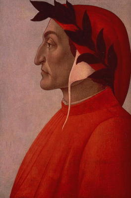 Portrait of Dante (oil on canvas) de Sandro Botticelli