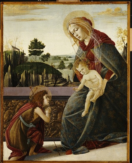 The Madonna and Child with the Young St. John the Baptish in a Landscape de Sandro Botticelli