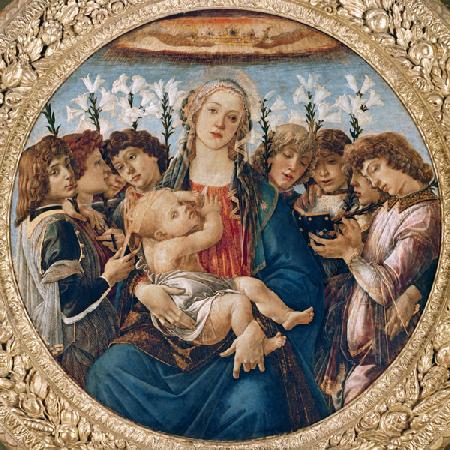 María con el niño y el canto de los ángeles