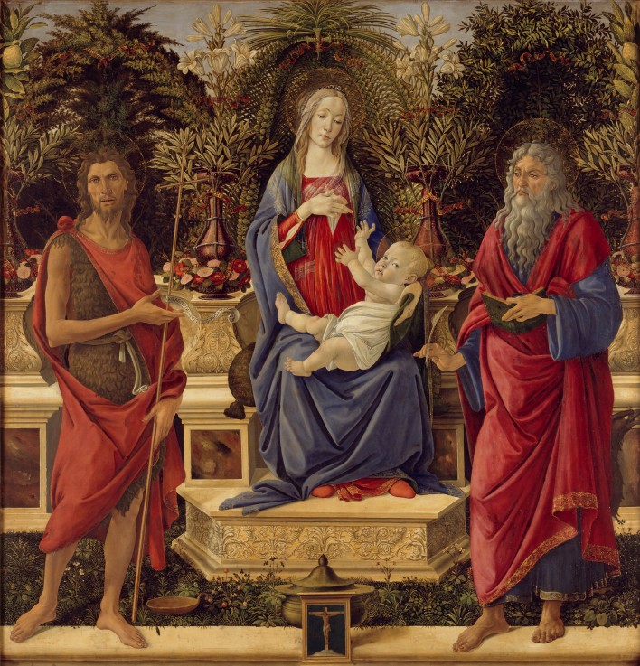 Enthroned Madonna with Child and Saints de Sandro Botticelli