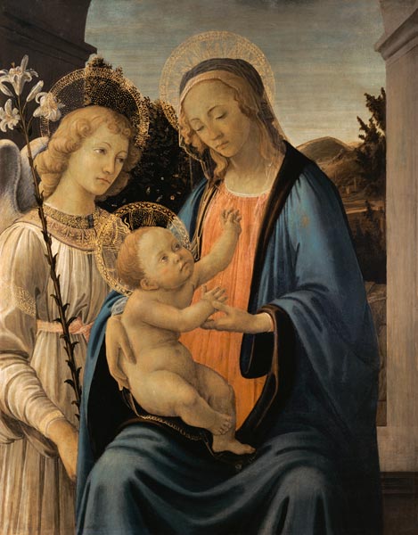 Madonna mit Kind und einem Engel. de Sandro (Werkstatt) Botticelli