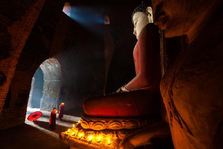 Monks in Bagan Stupa